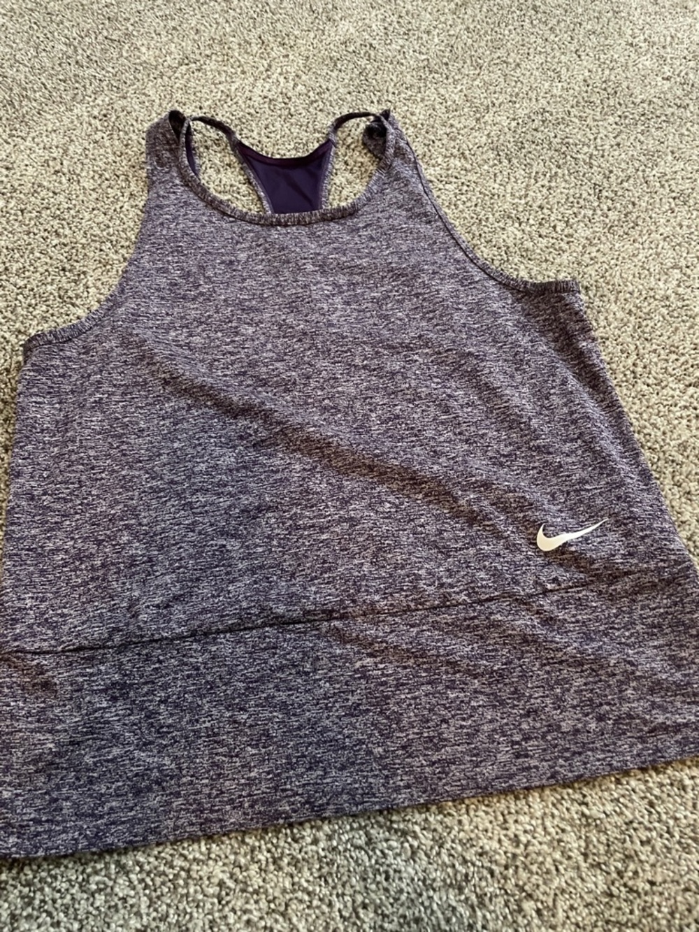 Nike Purple Heather Racerback Tank with White Swoosh